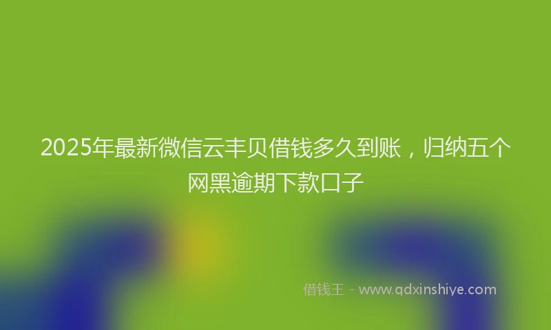 2025年最新微信云丰贝借钱多久到账，归纳五个网黑逾期下款口子