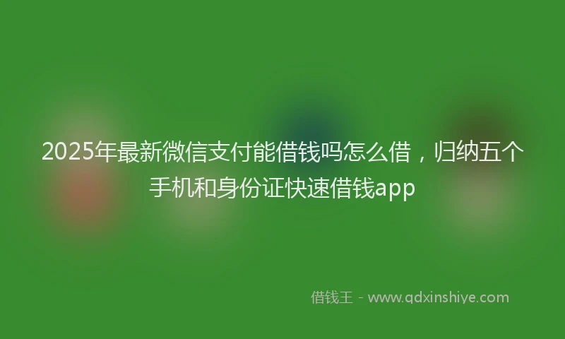 2025年最新微信支付能借钱吗怎么借，归纳五个手机和身份证快速借钱app
