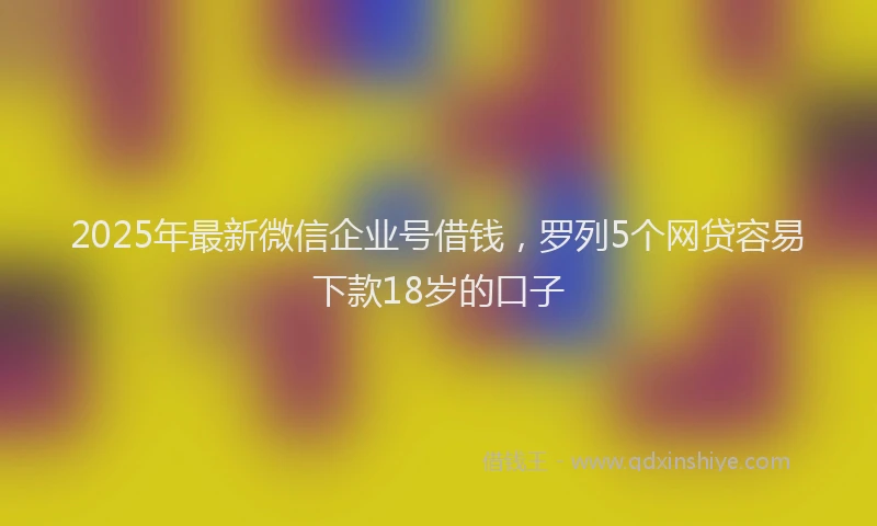 2025年最新微信企业号借钱，罗列5个网贷容易下款18岁的口子