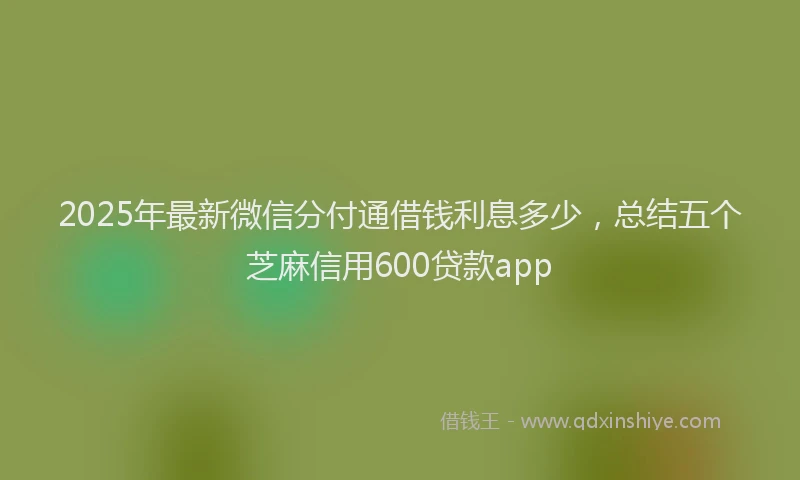 2025年最新微信分付通借钱利息多少，总结五个芝麻信用600贷款app