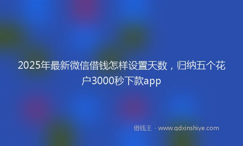 2025年最新微信借钱怎样设置天数，归纳五个花户3000秒下款app