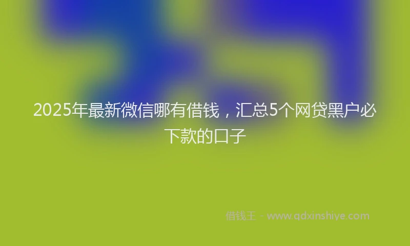 2025年最新微信哪有借钱，汇总5个网贷黑户必下款的口子