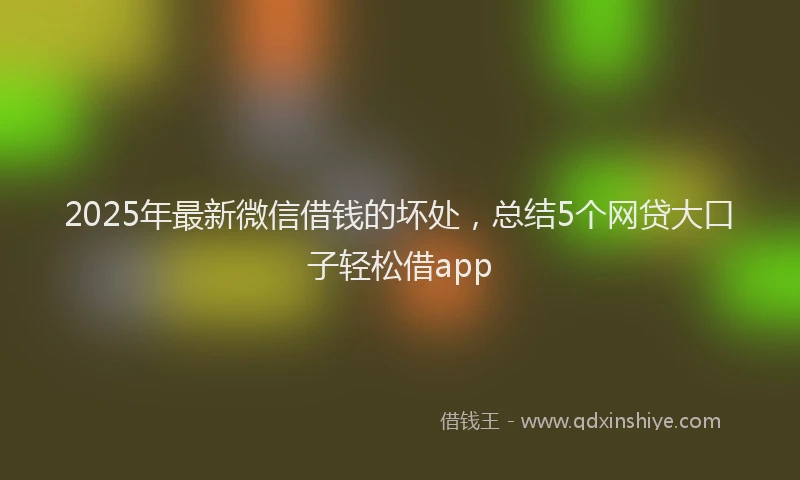 2025年最新微信借钱的坏处，总结5个网贷大口子轻松借app