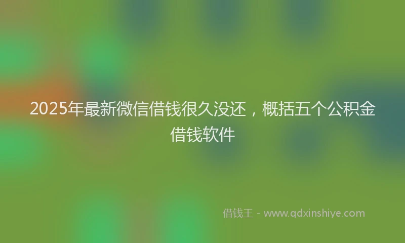 2025年最新微信借钱很久没还，概括五个公积金借钱软件