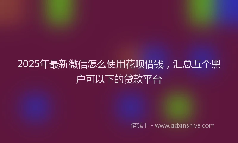 2025年最新微信怎么使用花呗借钱，汇总五个黑户可以下的贷款平台