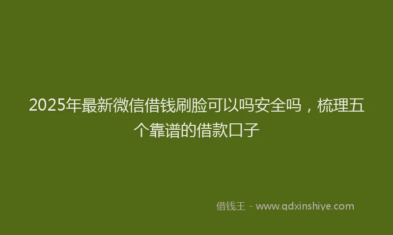 2025年最新微信借钱刷脸可以吗安全吗，梳理五个靠谱的借款口子