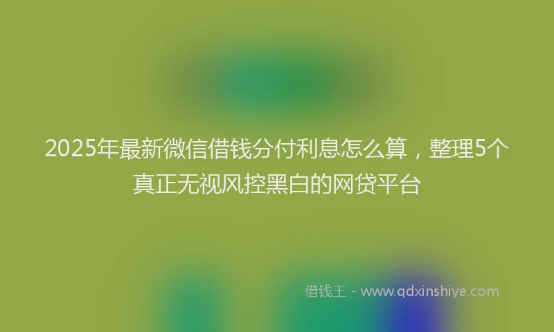 2025年最新微信借钱分付利息怎么算，整理5个真正无视风控黑白的网贷平台
