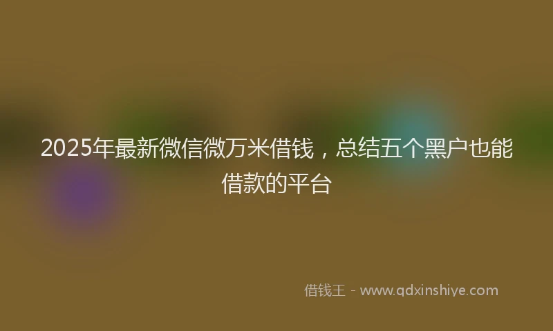 2025年最新微信微万米借钱，总结五个黑户也能借款的平台