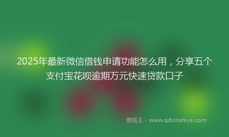 2025年最新微信借钱申请功能怎么用，分享五个支付宝花呗逾期万元快速贷款口子