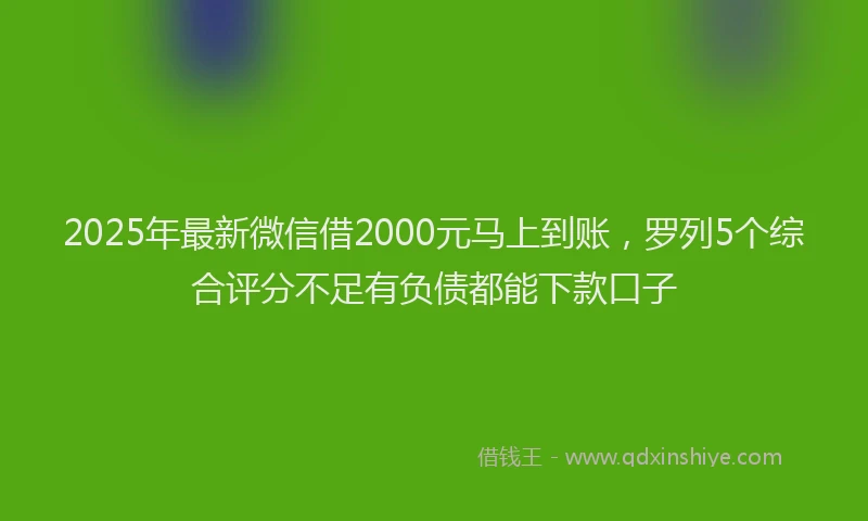2025年最新微信借2000元马上到账，罗列5个综合评分不足有负债都能下款口子