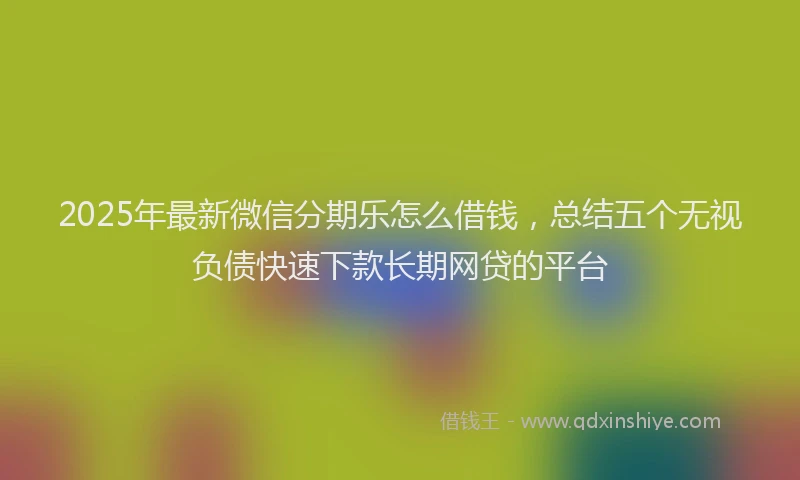 2025年最新微信分期乐怎么借钱，总结五个无视负债快速下款长期网贷的平台