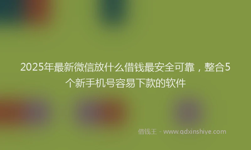 2025年最新微信放什么借钱最安全可靠，整合5个新手机号容易下款的软件