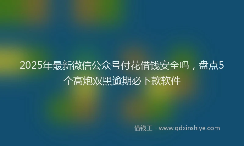 2025年最新微信公众号付花借钱安全吗，盘点5个高炮双黑逾期必下款软件