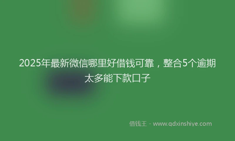 2025年最新微信哪里好借钱可靠，整合5个逾期太多能下款口子