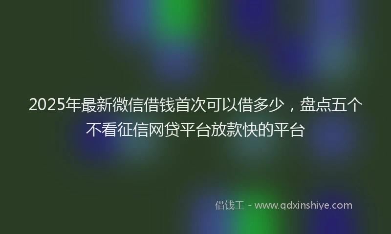 2025年最新微信借钱首次可以借多少，盘点五个不看征信网贷平台放款快的平台