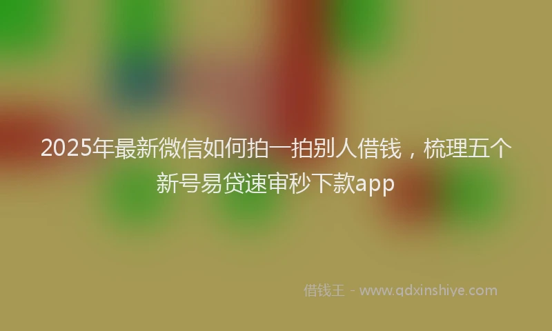 2025年最新微信如何拍一拍别人借钱，梳理五个新号易贷速审秒下款app