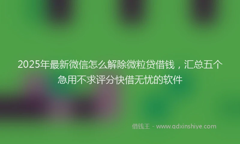 2025年最新微信怎么解除微粒贷借钱，汇总五个急用不求评分快借无忧的软件
