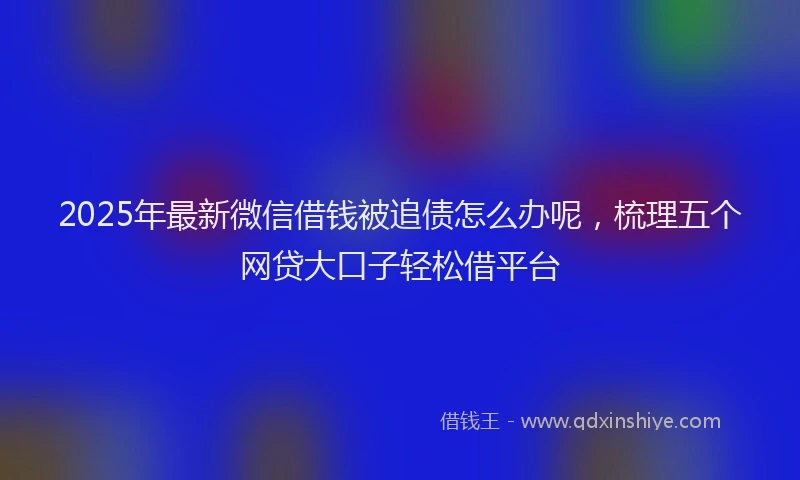 2025年最新微信借钱被追债怎么办呢，梳理五个网贷大口子轻松借平台