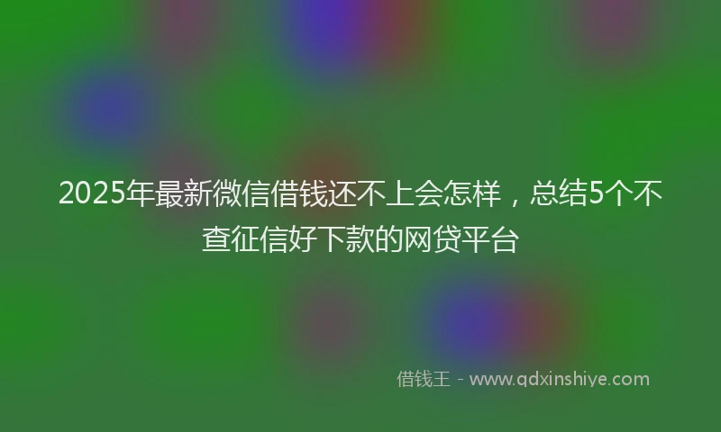 2025年最新微信借钱还不上会怎样，总结5个不查征信好下款的网贷平台
