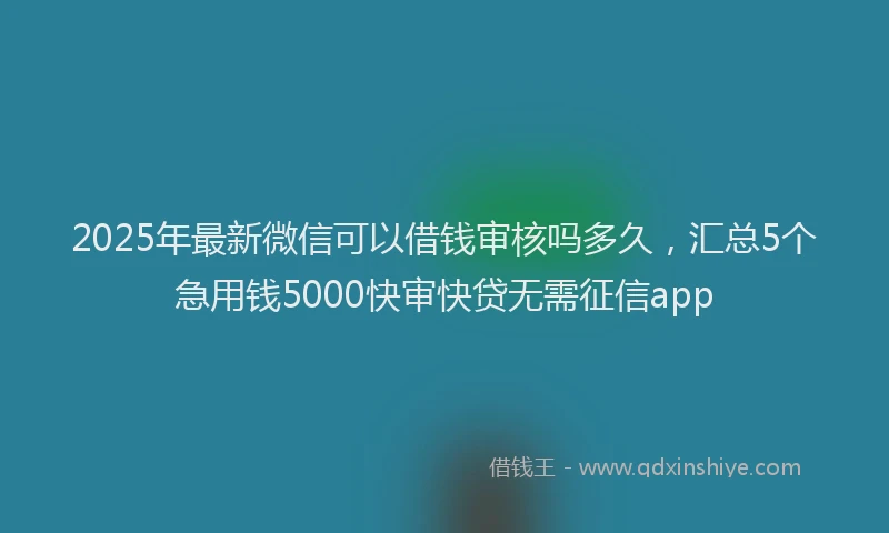 2025年最新微信可以借钱审核吗多久，汇总5个急用钱5000快审快贷无需征信app