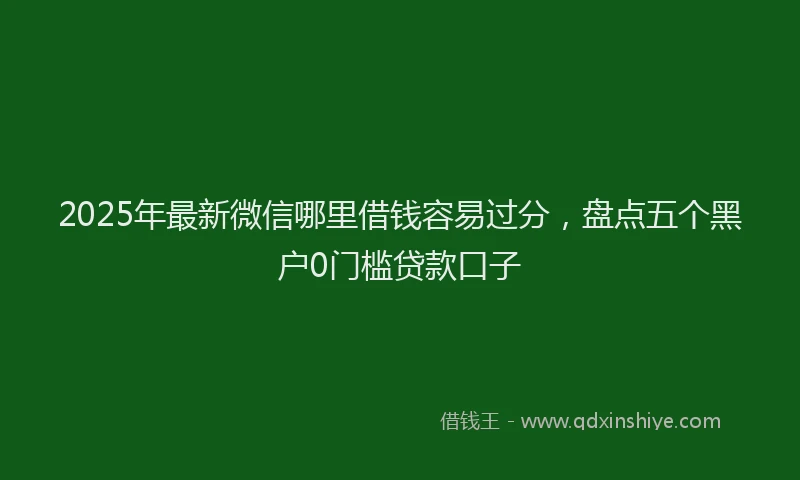 2025年最新微信哪里借钱容易过分，盘点五个黑户0门槛贷款口子