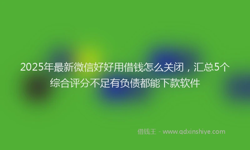 2025年最新微信好好用借钱怎么关闭，汇总5个综合评分不足有负债都能下款软件
