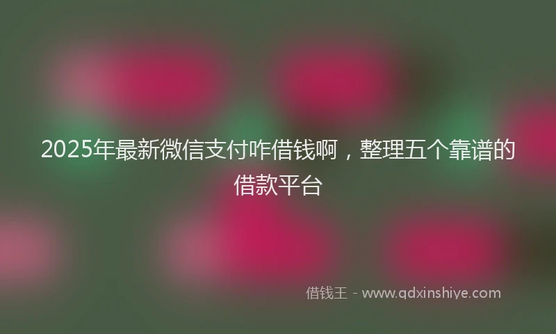 2025年最新微信支付咋借钱啊，整理五个靠谱的借款平台