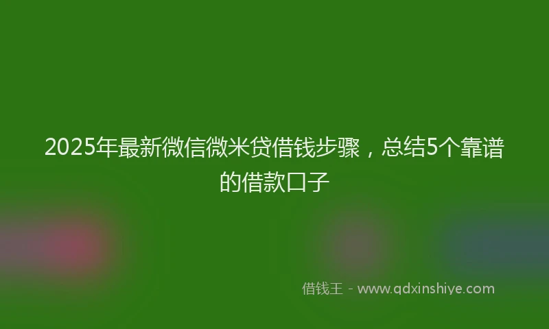2025年最新微信微米贷借钱步骤，总结5个靠谱的借款口子