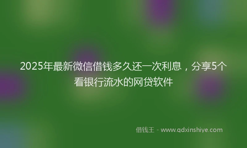 2025年最新微信借钱多久还一次利息，分享5个看银行流水的网贷软件
