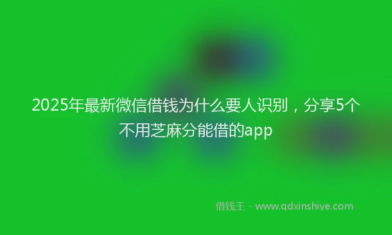2025年最新微信借钱为什么要人识别，分享5个不用芝麻分能借的app