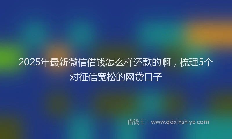 2025年最新微信借钱怎么样还款的啊，梳理5个对征信宽松的网贷口子