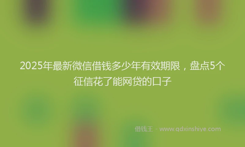 2025年最新微信借钱多少年有效期限，盘点5个征信花了能网贷的口子