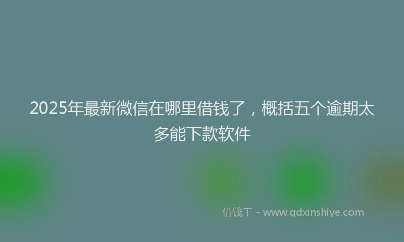 2025年最新微信在哪里借钱了，概括五个逾期太多能下款软件