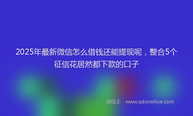 2025年最新微信怎么借钱还能提现呢，整合5个征信花居然都下款的口子