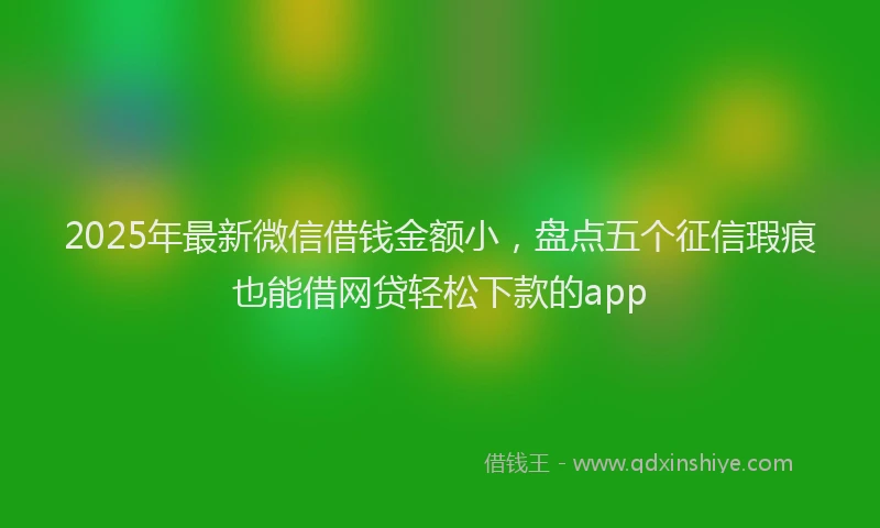 2025年最新微信借钱金额小，盘点五个征信瑕疵也能借网贷轻松下款的app