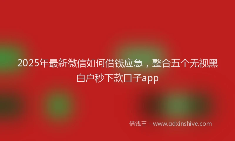2025年最新微信如何借钱应急，整合五个无视黑白户秒下款口子app