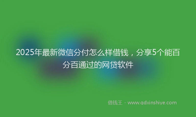 2025年最新微信分付怎么样借钱，分享5个能百分百通过的网贷软件