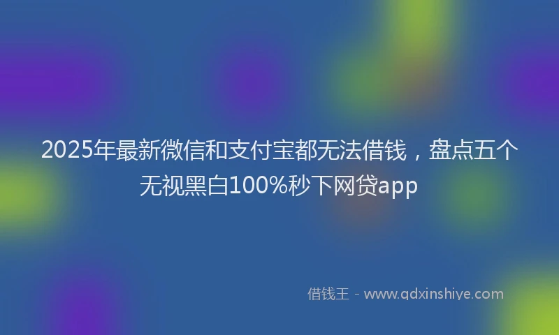 2025年最新微信和支付宝都无法借钱，盘点五个无视黑白100%秒下网贷app