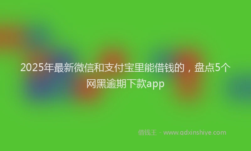 2025年最新微信和支付宝里能借钱的，盘点5个网黑逾期下款app