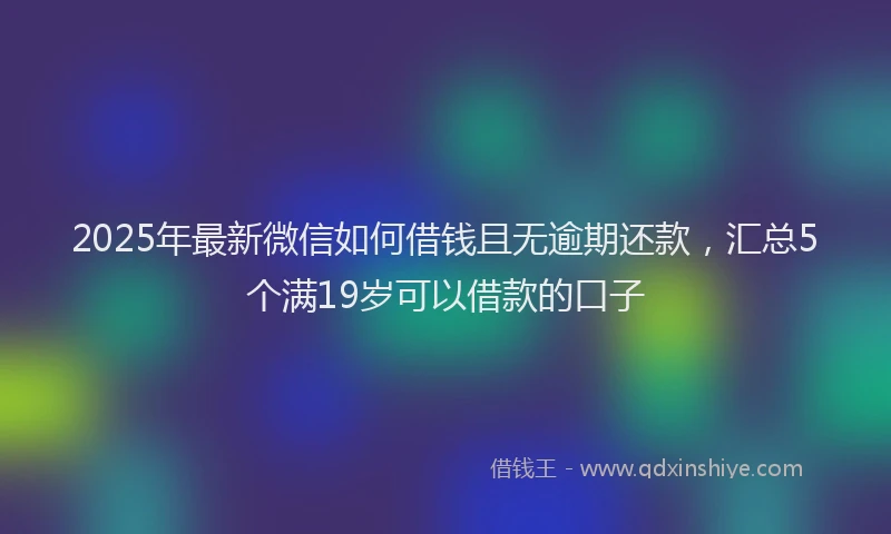 2025年最新微信如何借钱且无逾期还款，汇总5个满19岁可以借款的口子