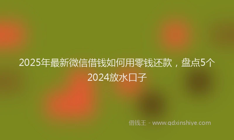 2025年最新微信借钱如何用零钱还款，盘点5个2024放水口子