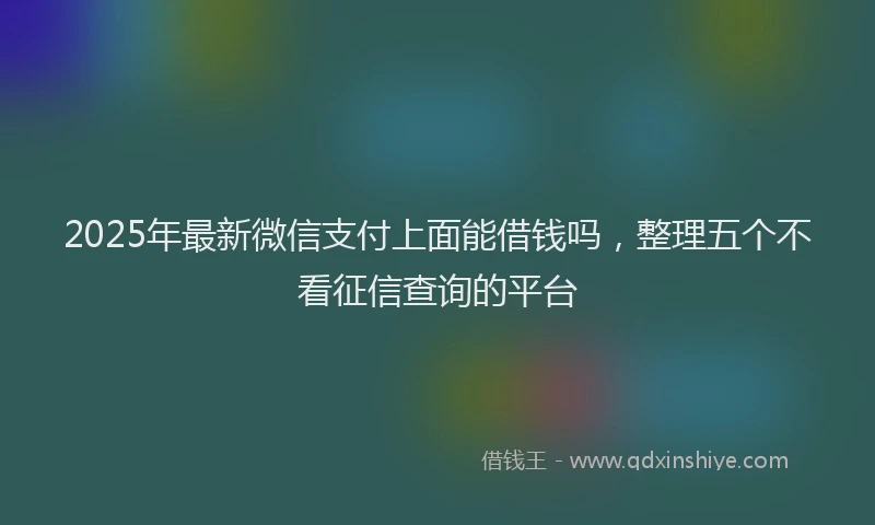 2025年最新微信支付上面能借钱吗，整理五个不看征信查询的平台