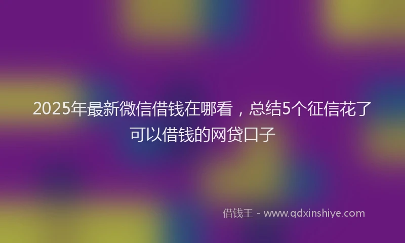 2025年最新微信借钱在哪看，总结5个征信花了可以借钱的网贷口子