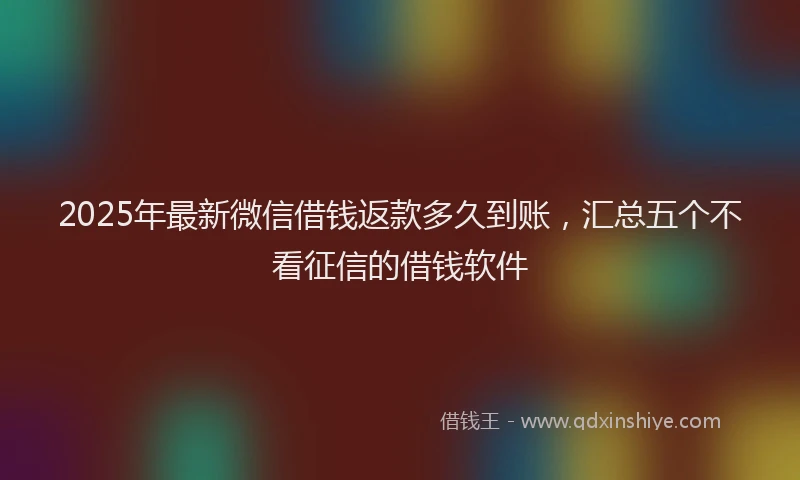 2025年最新微信借钱返款多久到账，汇总五个不看征信的借钱软件