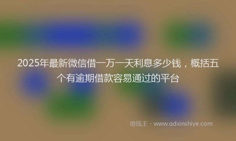 2025年最新微信借一万一天利息多少钱，概括五个有逾期借款容易通过的平台
