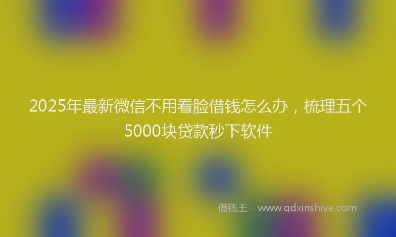 2025年最新微信不用看脸借钱怎么办，梳理五个5000块贷款秒下软件