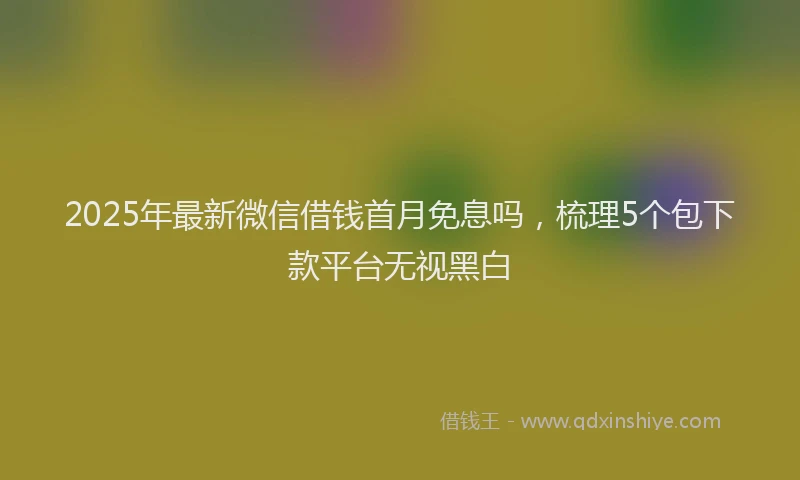 2025年最新微信借钱首月免息吗，梳理5个包下款平台无视黑白