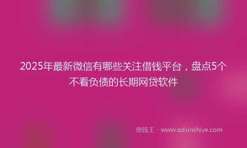 2025年最新微信有哪些关注借钱平台，盘点5个不看负债的长期网贷软件