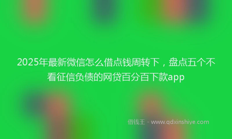 2025年最新微信怎么借点钱周转下，盘点五个不看征信负债的网贷百分百下款app