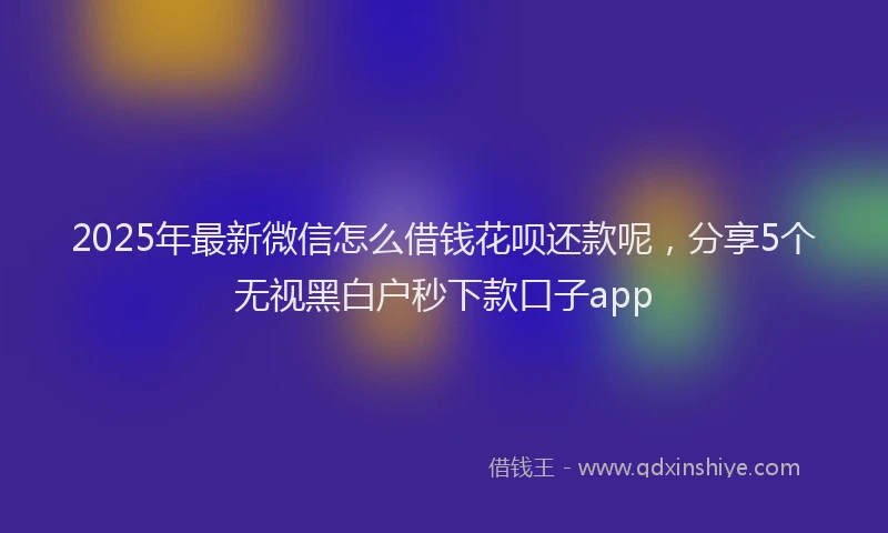 2025年最新微信怎么借钱花呗还款呢，分享5个无视黑白户秒下款口子app